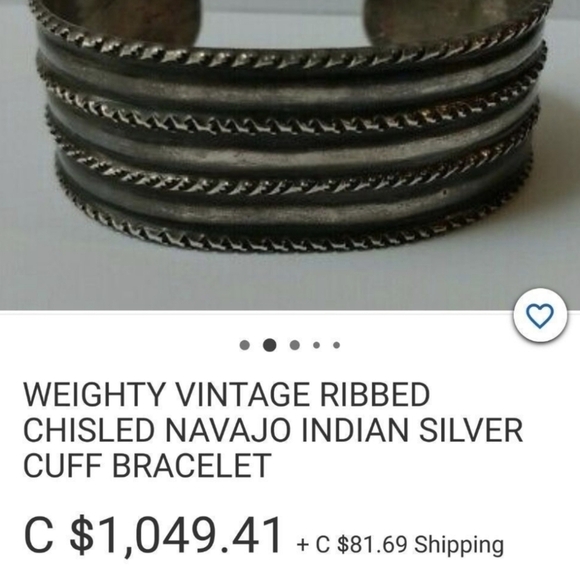 Antique Navajo silver cuff bracelet - Picture 9 of 11